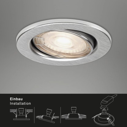 Briloner LED vgradna svetilka 3-delni komplet GU10 aluminij Ø 8,6 cm vrtljiva