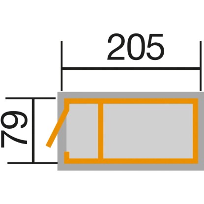 Weka Visoka greda 81 cm x 205 cm x 79 cm Rdeča z omarico
