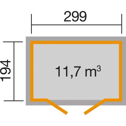 Weka Lesena vrtna hiška 321 Vel. 4 Neobdelana 3,84 m²