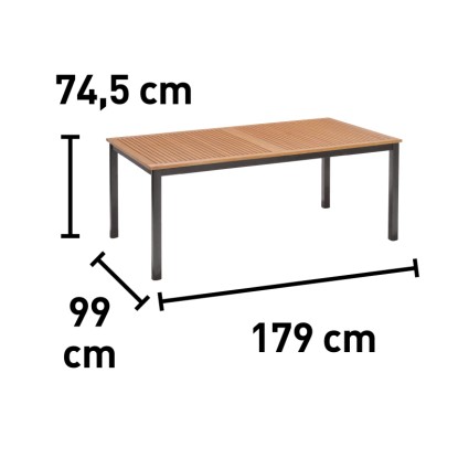 Vrtna miza Bonlee Pravokotna 180 cm x 100 cm FSC® Rjava