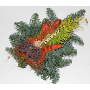 Nagrobni šopek Nobilis, pribl. 40 cm, oranžen