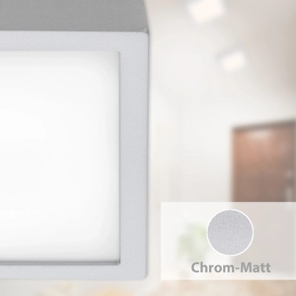 Briloner LED stropna in stenska svetilka Fire mat krom. 21 W nevt. bela 30x30 cm