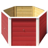 Weka Montažna visoka greda 669 6-kotna 143 x 120 x 68,5 cm Rdeča