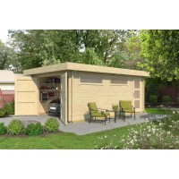 Weka Garaža za eno vozilo 441 Lesena vrata 422,7 x 540 x 234 cm Natur FSC®