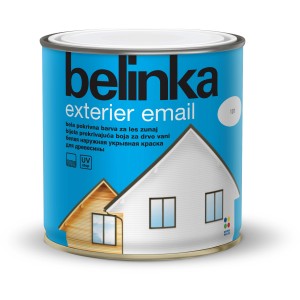 Belinka Pokrivna barva za les zunaj Exterier Email bela 750 ml