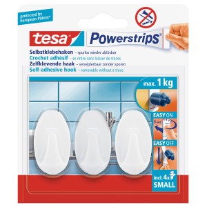 Tesa Samolepilna kljukica ovalna 3 kosi 4 x Powerstrips Small