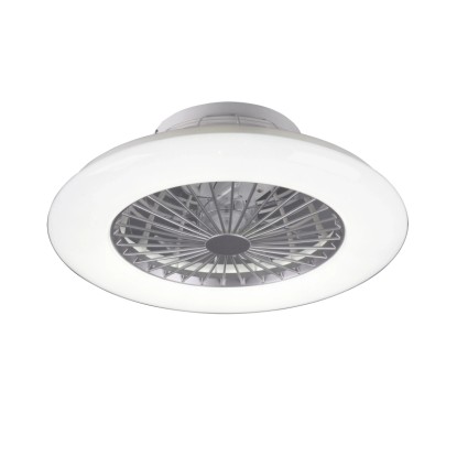 Stropna LED-svetilka z ventilatorjem Stralsund Ø 50 cm bela