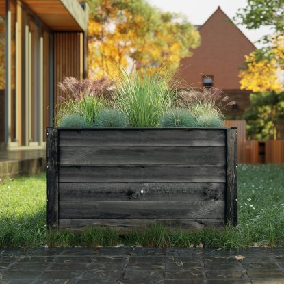 Visoka greda 150 cm x 76 cm x 79 cm rjava FSC