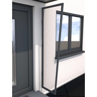Gutta Stranska obloga za B1 akril prozoren antracit 200 cm x 60 cm x 45 cm