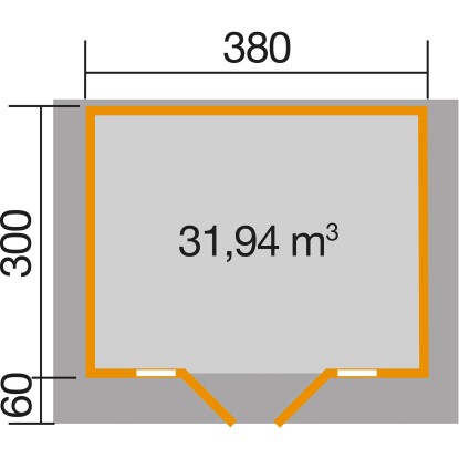 Weka Vikend hiška 137 ŠxG: 380 cm x 300 cm