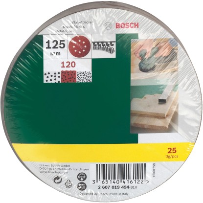 Bosch Set brusilnih listov za ekscentrični brusilnik K120 Ø 125 mm 25 kosov