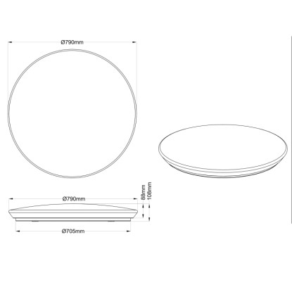 Trio LED stropna svetilka Nagano z zvezdnatim nebom Ø 79 cm Bela
