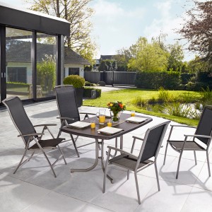 Vrtna miza Vigo pravokotna 150 cm x 90 cm siva