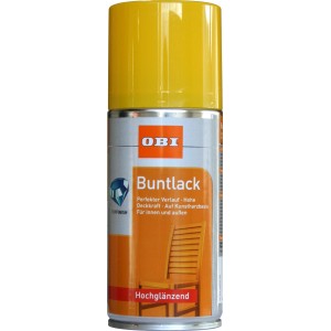 OBI Barvni lak v spreju repično rumeni visoko sijajni 150 ml