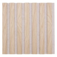 Akustični panel MDF hrast/bež filc 30 x 2,1 x 30 cm 3 kosi