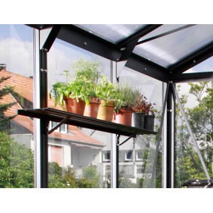 Aluminijast stenski regal črn 122 cm x 15 cm