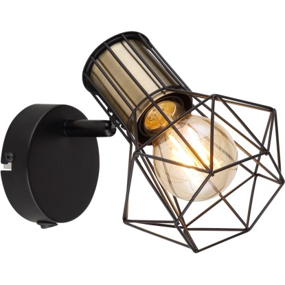 Globo Reflektor Priska 1-plamenski črna mat 130 x 165 mm