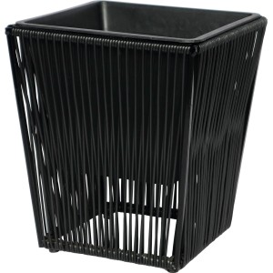 Cvetlično korito Umetni ratan Oglato 39,5 cm x 35 cm x 35 cm Črno