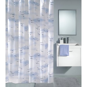 Kleine Wolke Zavesa za prho Sky polarno modra 180 x 200 cm