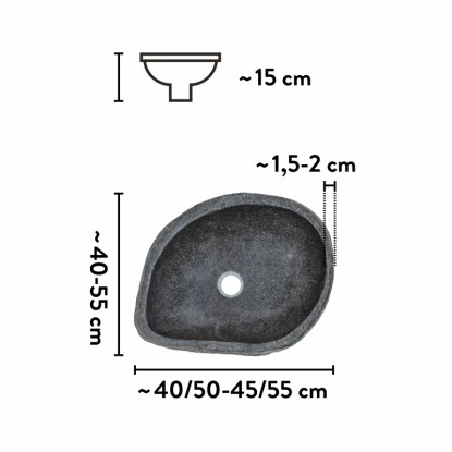baliv Nasadni umivalnik WBA-7030 Ovalen 40 cm x 50 cm