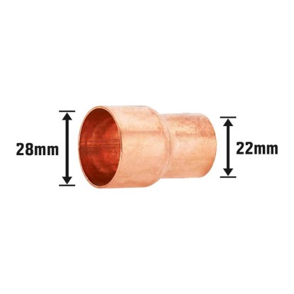Spajkan reducirni tulec Ø 28 mm x Ø 22 mm Baker