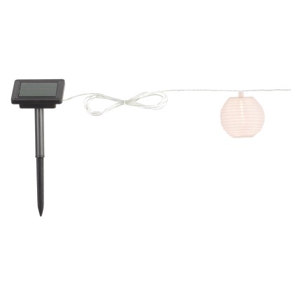 Solarna svetlobna veriga Fombio z lampijoni 5 m bela