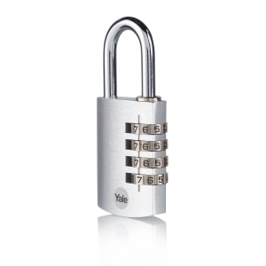 Yale Kombinacijska obešanka 38 mm 4 številke alu srebrna