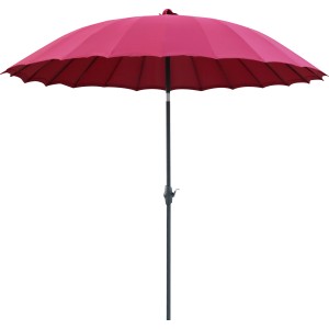 Vrtni senčnik Limon Ø 270 cm Burgundska z ročico