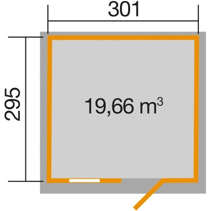 Weka Lesena vrtna hiška 123 Vel. 5 Siva 8,9 m²