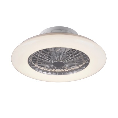 Stropna LED-svetilka z ventilatorjem Stralsund Ø 50 cm bela