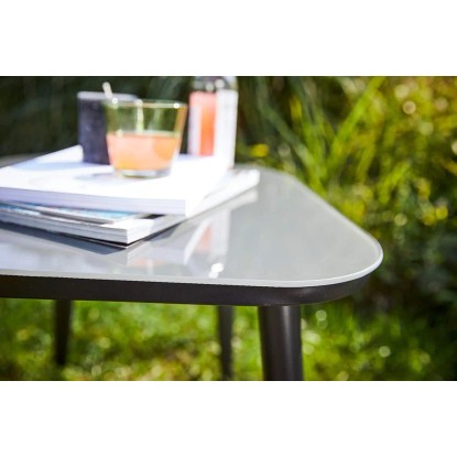 Komplet balkonskega pohištva Aliceville 3-delni poliratan zeleno-siva