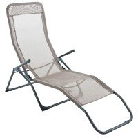 Ležalnik taupe 137 x 59 x 9 cm