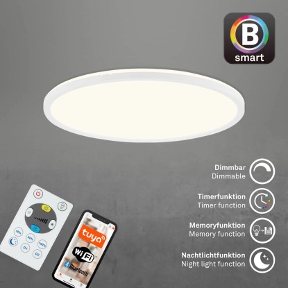 Brilo Stropna LED-svetilka Slim S B-Smart Panel zatemnitvena bela 22 W