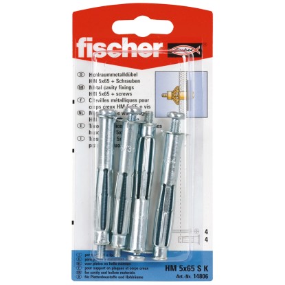 Fischer Kovinski vložek za votle prostore HM 5 x 65 SK z vijakom (4 kosi)