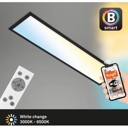 Brilo Stropna LED-svetilka Piatto S B-Smart Panel zatemnitvena črna 28 W