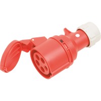 CEE vtičnica 5-polna IP44 16 A rdeča