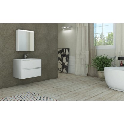 Omarica z ogledalom in LED-razsvetljavo 60 cm Laura 2 vrata