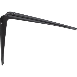 Konzola iz jeklene pločevine 35 cm x 30 cm Črna