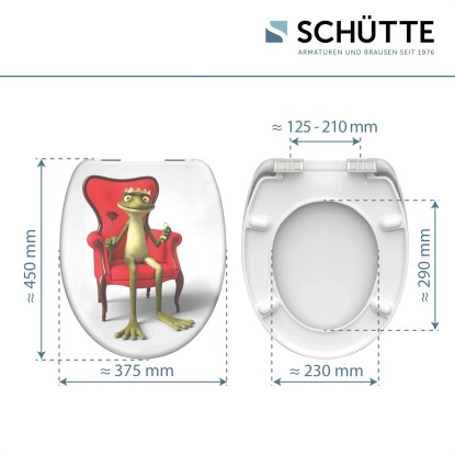 WC-deska Schütte Frog King, duroplast, z avtomatskim spuščanjem