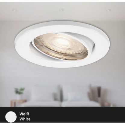 Briloner LED vgradna svetilka 3-delni komplet GU10 bela Ø 8,6 cm vrtljiva