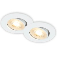 Brilo LED vgradne luči Besi bele Ø 8 cm komplet 2 kosov