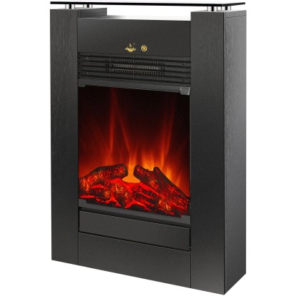 EL Fuego Električni kamin Tessin Črn z grelnikom zatemnilen 1,8 kW
