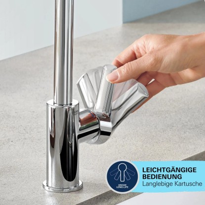 Grohe QuickFix Armatura za umivalnik enoročna mešalna Start Alira krom L