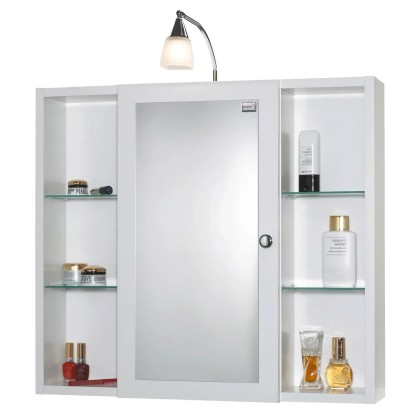 Sieper Omarica z ogledalom Latina 72 cm x 78 cm x 17 cm Bela