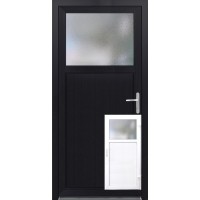 Stranska vhodna vrata iz umetne mase 98 x 198 cm K504 tečaj desno bela/antracit