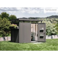 Biohort Kovinska vrtna hiška za orodje HighLine temno siva 6,6 m² enovratna