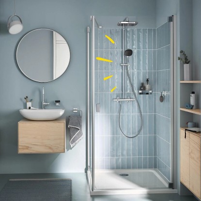 Grohe Garnitura za prho Vitalio Comfort 250 krom oglata s termostatom
