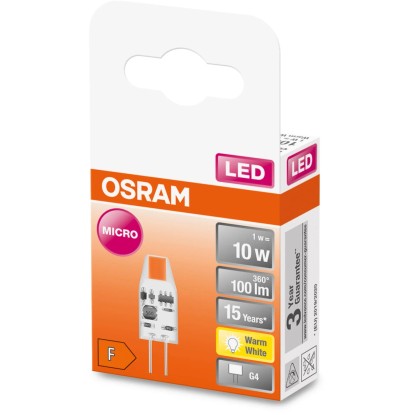 Osram LED-sijalka G4 1 W toplo bela 100 lm EEK: F 3 x 1 cm (V x Ø)