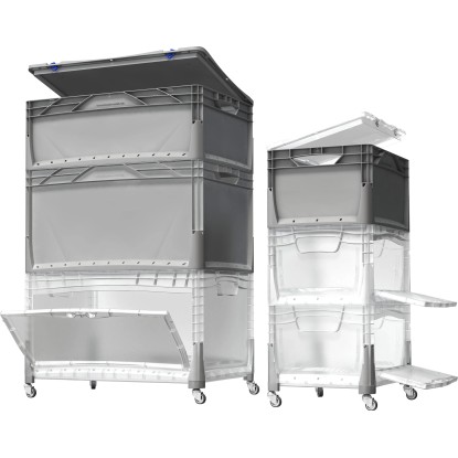 Eurobox-System Zaboj Tauro Flap Side 40 x 30 x 22 cm prozorni