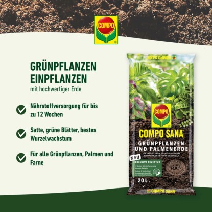 Compo Sana Substrat za zelene rastline in palme 20 l